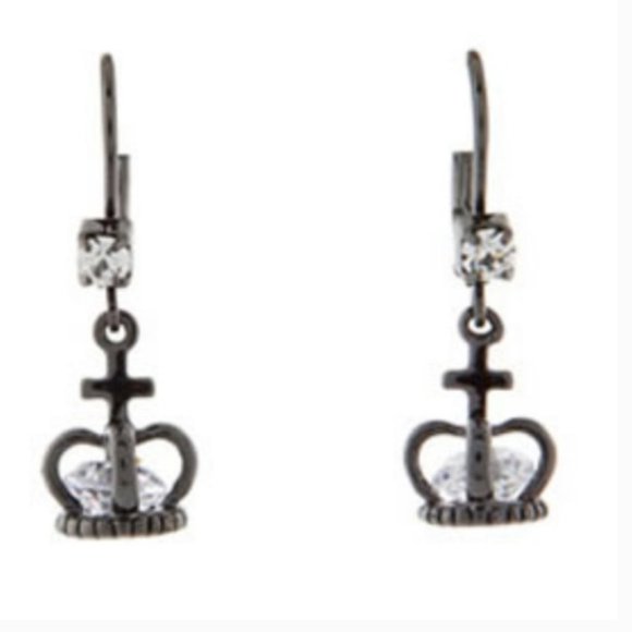 Betsey Johnson Jewelry - 👑 Betsey Johnson Royal Diamond Crown Earrings